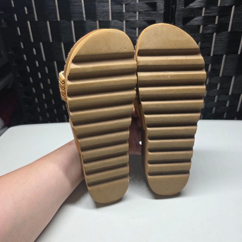Reef Cushion Vista Hi Platform Sandals Tan Woven Straps Womens Size 8 J-22 JH-V - Picture 3 of 8